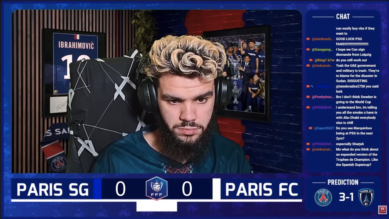 Webcam with a live scoreboard overlay for a Ligue 1 watchalong